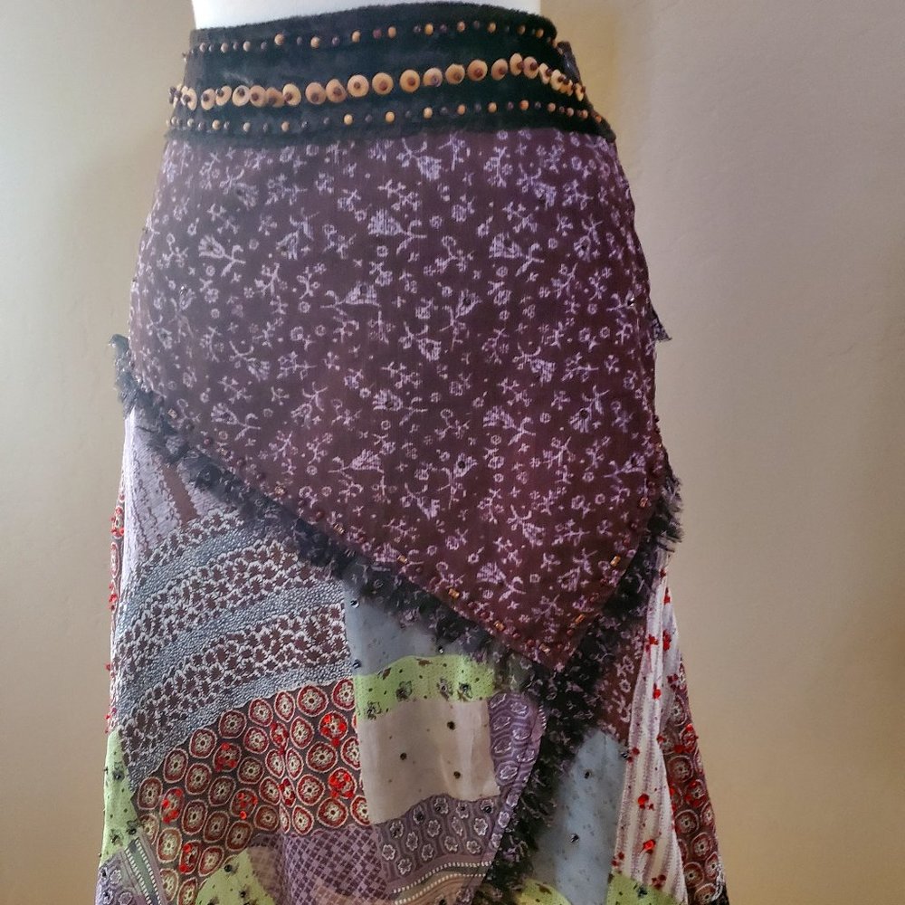Chaudry  KC Boho Patch Skirt NWT Petite S
